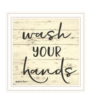 Wash Your Hands White Framed Print Bathroom Wall Art