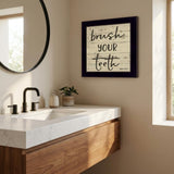 Brush your Teeth Black Framed Print Bathroom Wall Art