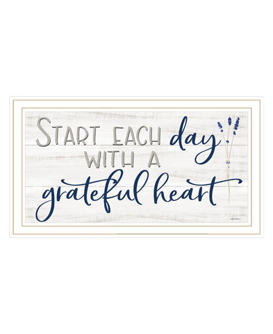 Grateful Heart White Framed Print Wall Art