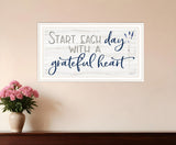 Grateful Heart White Framed Print Wall Art