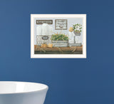 Fluffy Towels White Framed Print Wall Art