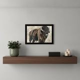 The Boss Bison Only Black Framed Print Wall Art