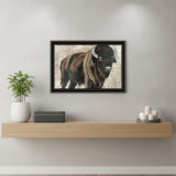 The Boss Bison Only Black Framed Print Wall Art