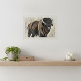 The Boss Bison Only White Framed Print Wall Art
