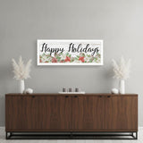 Happy Holiday White Framed Print Wall Art