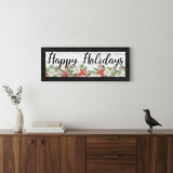 Happy Holiday Black Framed Wall Art