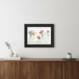 Live Life in Full Color Tulips Black Framed Print Wall Art