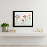 Live Life in Full Color Tulips Black Framed Print Wall Art