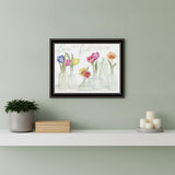 Live Life in Full Color Tulips Black Framed Print Wall Art