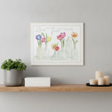 Live Life in Full Color Tulips White Framed Print Wall Art