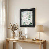 Peaceful Peonies In Full Bloom Black Framed Print Wall Art