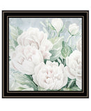 Peaceful Peonies In Full Bloom Black Framed Print Wall Art