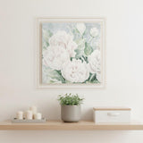Peaceful Peonies In Full Bloom White Framed Print Wall Art