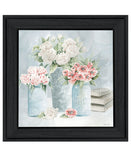 Pastel Peonies Pretties Black Framed Print Wall Art