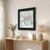 Pastel Peonies Pretties Black Framed Print Wall Art