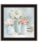 Pastel Peonies Pretties Black Framed Print Wall Art