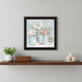 Pastel Peonies Pretties Black Framed Print Wall Art