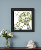 SCATTER YOUR JOY WITH FLOWERS Black Framed Print Wall Art