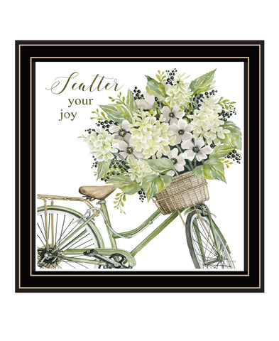 SCATTER YOUR JOY WITH FLOWERS Black Framed Print Wall Art