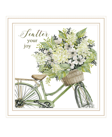 SCATTER YOUR JOY WITH FLOWERS White Framed Print Wall Art