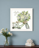 SCATTER YOUR JOY WITH FLOWERS White Framed Print Wall Art