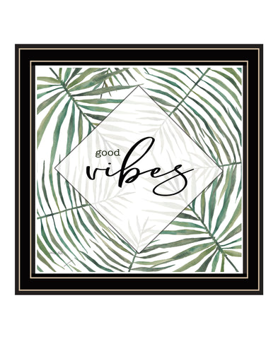 GOOD VIBES Black Framed Print Wall Art