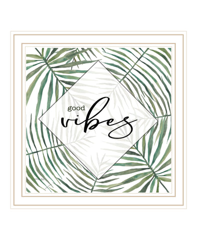 GOOD VIBES White Framed Print Wall Art