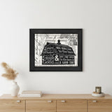 SIMPLE & GOOD BARN Black Framed Print Wall Art