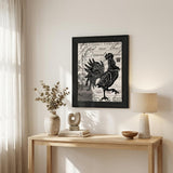 WELCOME TO THE FARM CHICKEN Black Framed Print Wall Art