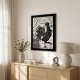 WELCOME TO THE FARM CHICKEN Black Framed Print Wall Art