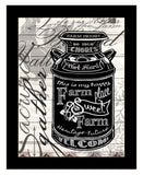 FARM SWEET FARM MILK CAN Black Framed Print Wall Art