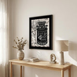 FARM SWEET FARM MILK CAN Black Framed Print Wall Art
