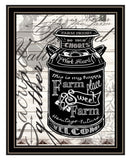 FARM SWEET FARM MILK CAN Black Framed Print Wall Art