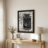 FARM SWEET FARM MILK CAN Black Framed Print Wall Art