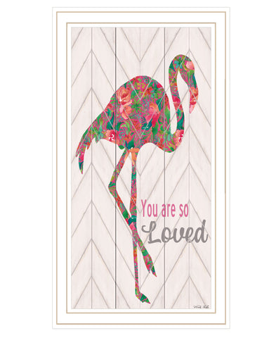 You are so loved Flamingo White Framed Wall Art