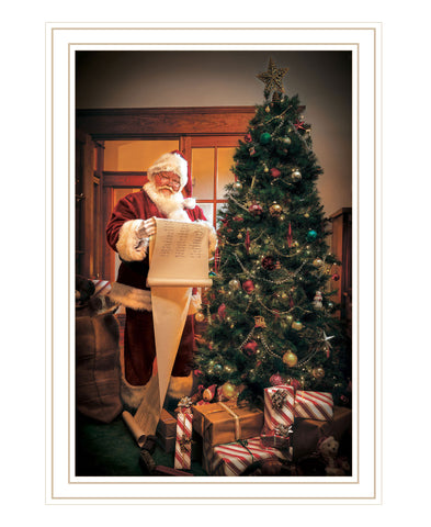 Naughty Or Nice White Framed Print Wall Art