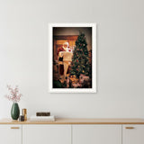 Naughty Or Nice White Framed Print Wall Art