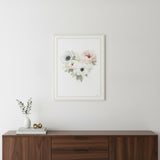 Floral Heart White Framed Print Wall Art