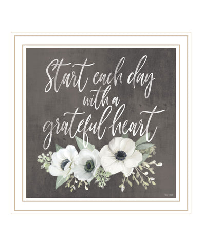 Grateful Heart White Framed Print Wall Art