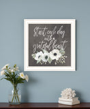 Grateful Heart White Framed Print Wall Art