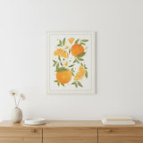 Citrus Orange Botanical White Framed Print Wall Art