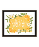 Take Me Where Summer Never Ends Black And Gold Framed Print Wall Art