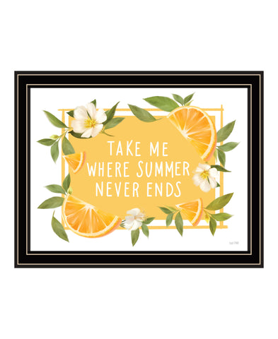 Take Me Where Summer Never Ends Black And Gold Framed Print Wall Art