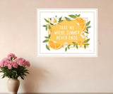 Take Me Where Summer Never Ends White And Gold Framed Print Wall Art
