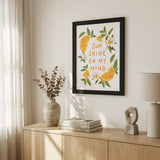 Sun Shine on My Mind Black Framed Print Wall Art