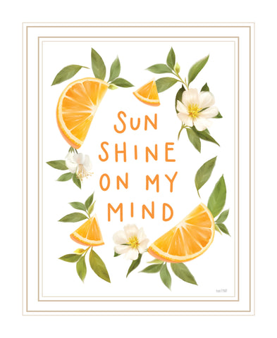 Sun Shine on My Mind White Framed Print Wall Art