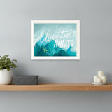 Adventure Awaits White Framed Print Wall Art