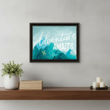 Adventure Awaits Black Framed Print Wall Art