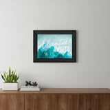 Adventure Awaits Black Framed Print Wall Art