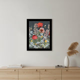 Summer Garden Buzz Black Framed Print Wall Art